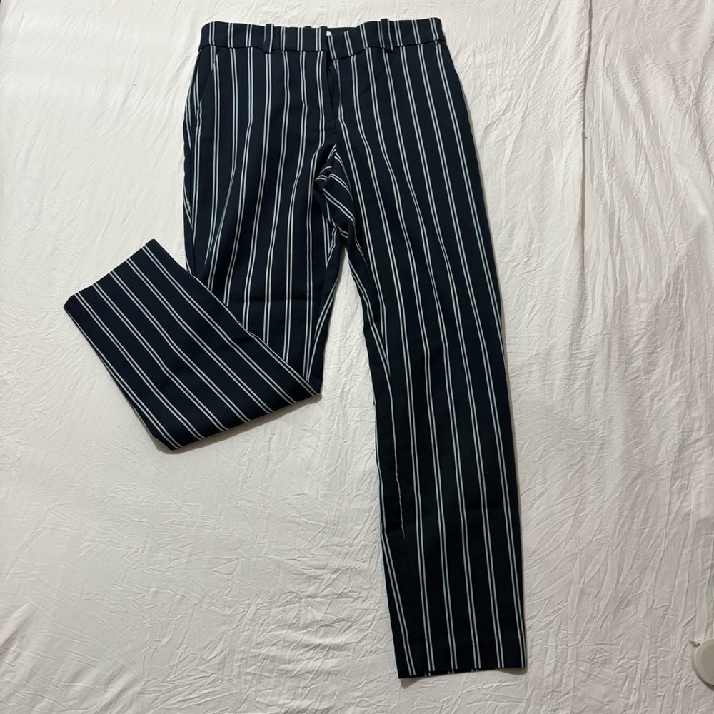 Women’s H&M Striped Dress Pants Slacks Straight Leg Business Size 8